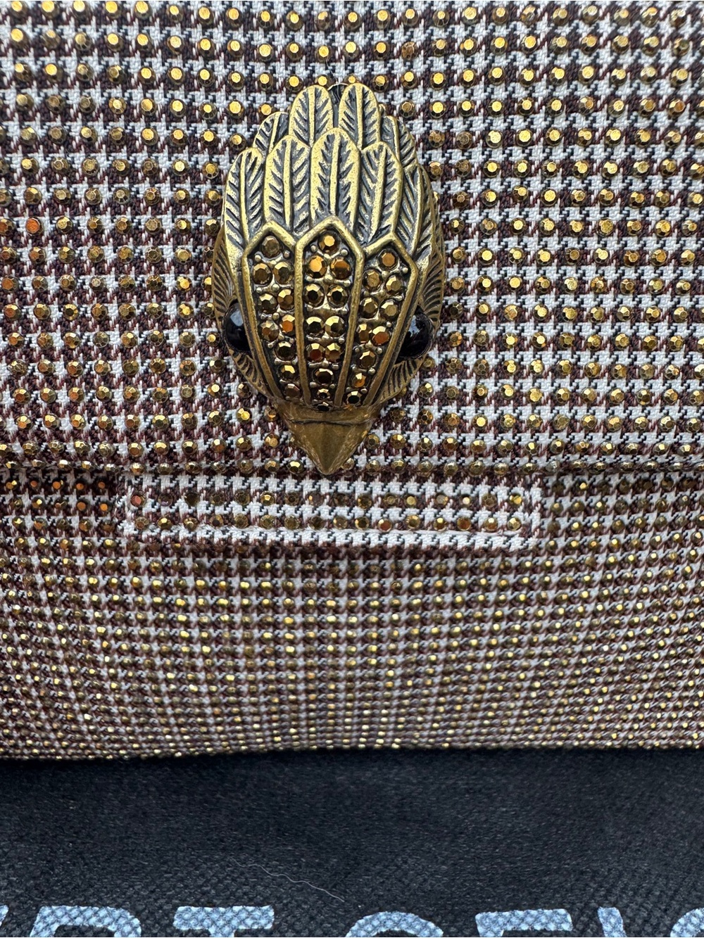 NWT Kurt Geiger Mini Kensington Crystal Houndstooth Shoulder Crossbody Bag - Picture 3 of 16
